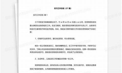 实习工作总结范文_实习工作总结