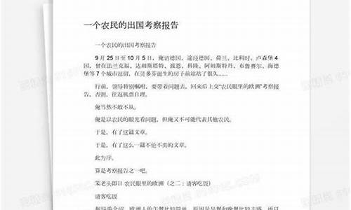 出国考察报告_出国考察报告怎么写